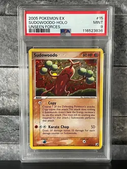 PSA 9 MINT Sudowoodo HOLO 15/115 EX Unseen Forces 2005 Pokemon Card - Image 1