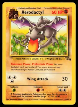 Aerodactyl 16/62 Fossil Regular Rare Pokemon Card - Image 1
