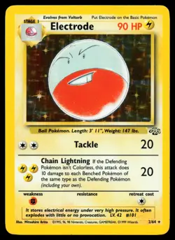Electrode 2/64 Jungle Unlimited Holo Pokemon Card - Image 1