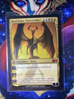 Nicol Bolas, Planeswalker Magic 2013 (M13) Lightly Played Mythic MTG - Image 1