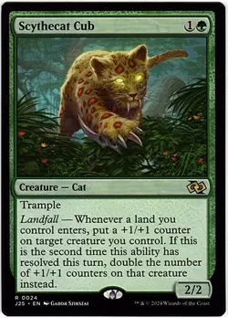MTG Foundations Jumpstart J25 Scythecat Cub (Rare) - Image 1
