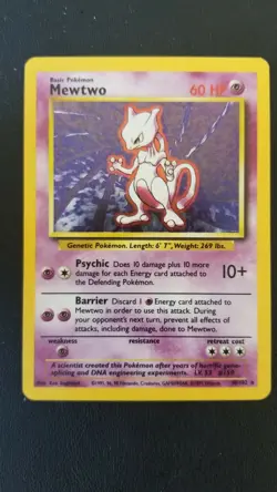 BASE SET HOLO MEWTWO Pokemon 10/102 Star Unlimited Holo 1999 NM LIGHTLY PLAYED - Image 1