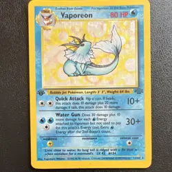Vaporeon 12/64 Jungle Holo Rare 1st Edition Pokemon TCG MP/LP - Image 1