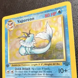 Vaporeon 12/64 Jungle Holo Rare 1st Edition Pokemon TCG MP/LP - Image 3