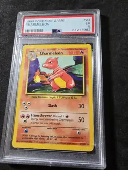 Charmeleon #24/102 - Pokemon (1999) Base Set Unlimited PSA 5 Excellent!!!💎 - Image 3
