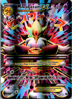 Mega M Alakazam EX 118/124- Textured Full Art Fates Collide 2016- Pokemon TCG NM - Image 1