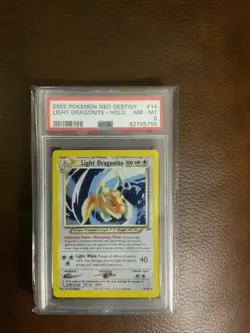 2002 Pokemon Neo Destiny Light Dragonite - Holo #14 PSA-8 - Image 1