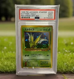 PSA 9(OC) 1998 PM Japanese Starter Scyther Red Green Gift Set #123 Mint Pokemon - Image 1