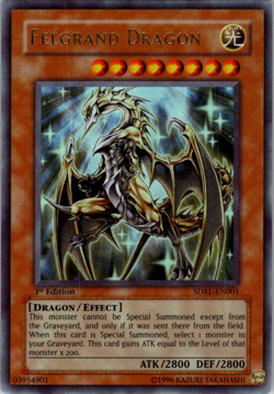 Felgrand Dragon 1st Edition Ultra Rare SDRL-EN001 LP Yugioh - Image 1