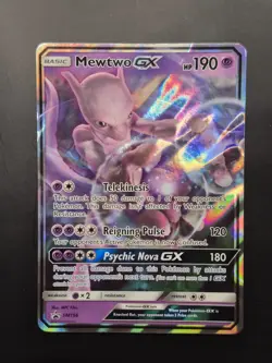 Pokemon Mewtwo GX SM196 Black Star Promo 2019 Detective Pikachu TCG Card - Image 1