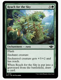 Reach for the Sky | MTG Outlaws OTJ | Green Aura Flash Reach Draw | NM - Image 1