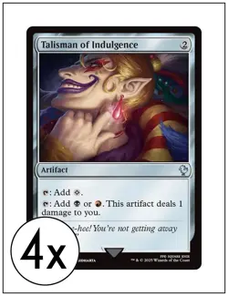 4x Talisman of Indulgence 0366, Final Fantasy, Magic MTG NM - Image 1