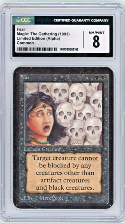 1993 Magic the Gathering MtG LIMITED EDITION ALPHA Fear CGC 8 - Image 1