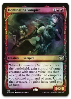 Dominating Vampire (Showcase) #305 (Foil) (NM) Crimson Vow VOW Magic MTG - Image 1
