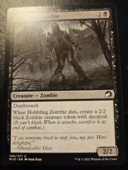 Hobbling Zombie 106/277 Common Innistrad: Midnight Hunt Magic: The Gathering - Image 1