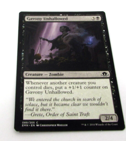 2016 Magic the Gathering MTG Gavony Unhallowed Creature Zombie 089/205 LP - Image 1