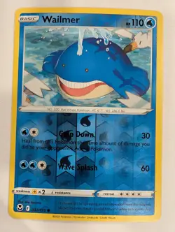 Wailmer 037/195 - Silver Tempest Pokemon Reverse Holo Foil Nice! - Image 1