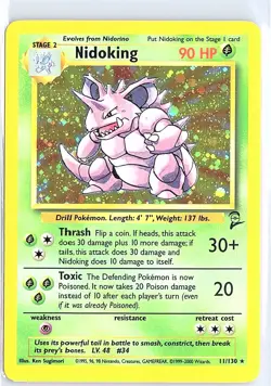 Nidoking - 2000 Pokemon Base Set II - 11/130 Holo Rare - A02 - Image 1