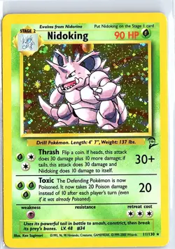 Nidoking - 2000 Pokemon Base Set II - 11/130 Holo Rare - A01 - Image 1