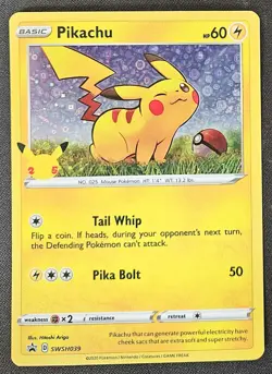 Pikachu SWSH039 Black Star Promos General Mills Celebrations Holo Pokemon TCG NM - Image 1