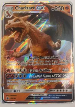 Pokemon Charizard GX SM195 Full Art Holo Promo 250 HP Dragon Card - Image 1