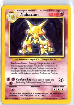 Alakazam - 1999 Pokemon Base Set - 1/102 Holo Rare - Image 1