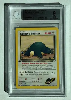 2000 Pokemon Gym Heroes 1st Edition #033 Rocket's Snorlax BGS 9 - Image 1