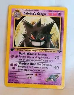 Pokemon Sabrina's Gengar 1st Edition Gym Challenge 29/132 Rare 90 HP English - Image 1
