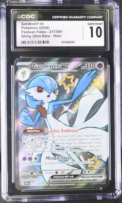 CGC Gem Mint 10: Gardevoir ex (217/091) FA Shiny Pokemon Paldean Fates (EN) - Image 1