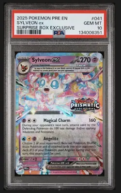 2025 Pokemon - Sylveon Ex - 041/131 -Prismatic Evolutions Surprise Box- PSA 10 - Image 1