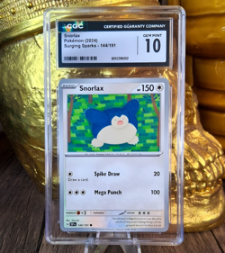 POKEMON CARD SNORLAX SURGING SPARKS - CGC - GEM MINT 10 - Image 1