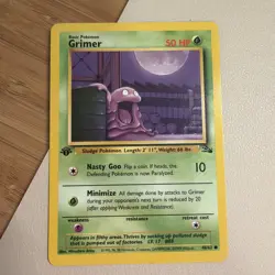 Pokemon Grimer 48/62 1st Edition Fossil Regular LP - Image 1