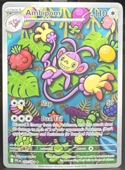 Pokemon TCG Ambipom 107/094 Me02: Phantasmal Flames Illustration Rare Holo Card - Image 1