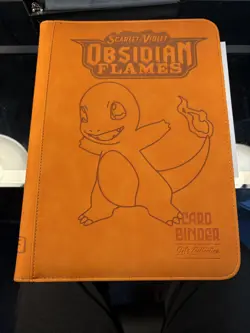 Binder Obsidian Flames Charmander Laser Engraved Pokemon Brand New 9 pocket - Image 1