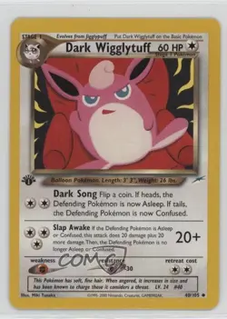 Dark Wigglytuff 1st Ed. Pokemon Neo Destiny #40 2002 - Image 1