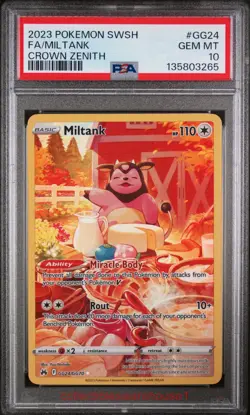 Pokemon Crown Zenith Miltank GG24 PSA 10 - Image 1