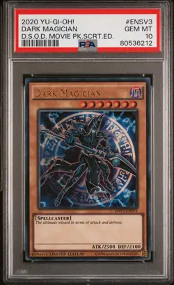 2020 YU-GI-OH! Dark Magician MVP1-ENSV3 Secret Rare Movie Pack Limited Ed PSA 10 - Image 1
