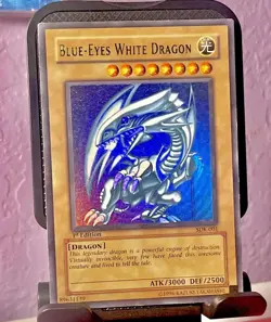 Blue Eyes White Dragon SDK 1st Edition Double Foil Line Misprint LP - Image 1