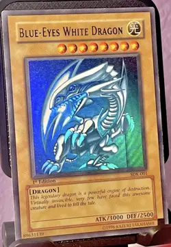 Blue Eyes White Dragon SDK 1st Edition Double Foil Line Misprint LP - Image 2