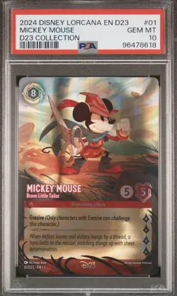 DISNEY LORCANA D23 PROMO #01 MICKEY MOUSE - BRAVE LITTLE TAILOR PSA 10 - Image 5