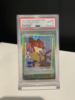 2023 Weiss Schwarz Japanese Disney 100 #043 s104-SR - Judy, Nick, & Flash PSA 10 - Image 1