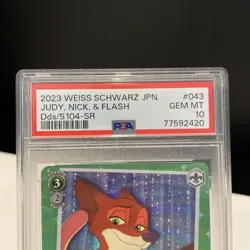 2023 Weiss Schwarz Japanese Disney 100 #043 s104-SR - Judy, Nick, & Flash PSA 10 - Image 2
