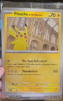 Pokemon Pikachu At The Museum x Natural History London Jumbo Card - Sealed - Image 1