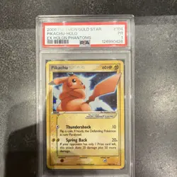 Pikachu Gold Star Holo Card 104/110 EX Holon Phantoms PSA 1 - Image 1