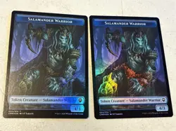 2 x mtg foil token Salamander Warrior//Rock, 004/011, Commander Legends unplayed - Image 1