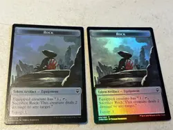2 x mtg foil token Salamander Warrior//Rock, 004/011, Commander Legends unplayed - Image 2