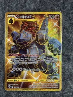 Coalossal 198/189 Gold Secret Rare Pokemon swsh Darkness Ablaze NM - Image 1