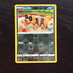 Sandile 111/195 Pokemon Silver Tempest Sword & Shield Reverse Holo Common NM - Image 1