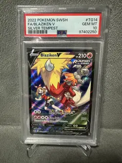 PSA 10 Blaziken V #TG14 Pokemon SWSH Silver Tempest English 2022 - Image 1