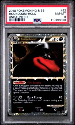 POKEMON UNDAUNTED HOUNDOOM PRIME #82 ULTRA RARE PSA 8 NM #110494188 - Image 1